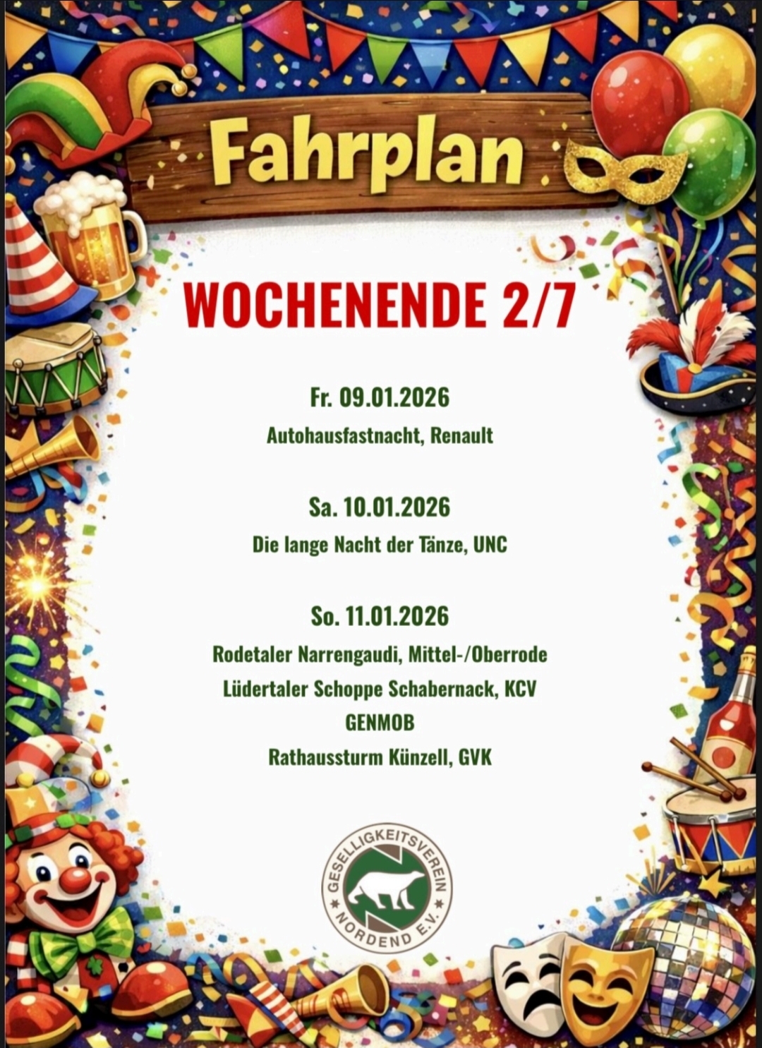 Mehr über den Artikel erfahren unser Fahrplan am Wochenende